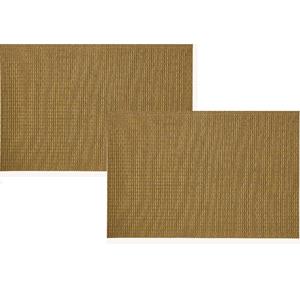 Merkloos 12x Rechthoekige placemats brons kunststof 45 x 30 cm -