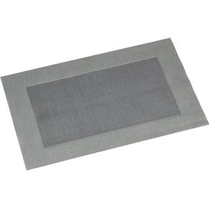 Merkloos 12x Rechthoekige placemats zilver geweven 29 x 43 cm met rand -