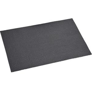 Merkloos 12x Rechthoekige placemats zwart geweven 29 x 43 cm -