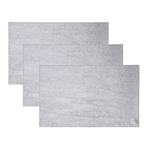 Merkloos 10x Rechthoekige glitter placemats/onderleggers zilver x 29 cm -