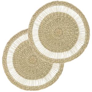 Secret de Gourmet Set van 8x stuks placemats zeegras naturel cm -