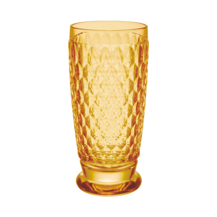 Villeroy & Boch Cocktailglas Boston Saffron Longdrinkglas gelb 0,3l, Kristallglas