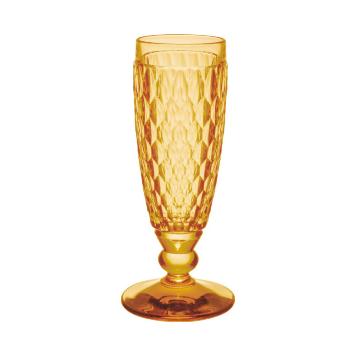 Villeroy & Boch Sektglas Boston Saffron Sektglas gelb 0,12l, Kristallglas