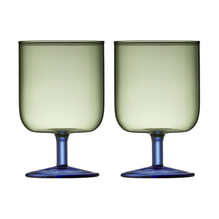 lyngbyglas Lyngby Glas Weinglas 2er-Set Torino grün/blau