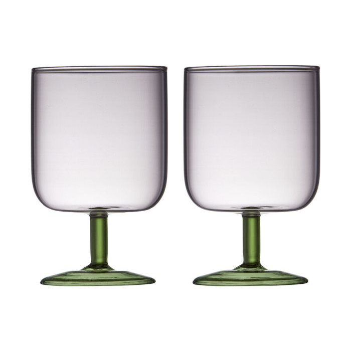 lyngbyglas Lyngby Glas Weinglas 2er-Set Torino pink/grün