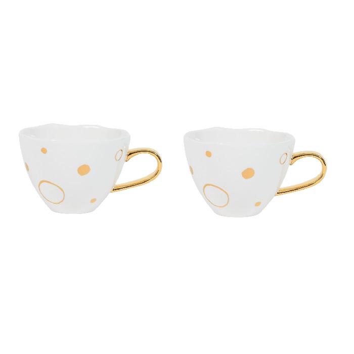 URBAN NATURE CULTURE  Good Morning Cup - Cappuccino-/theekop set/2 Special Edition Circle Gold