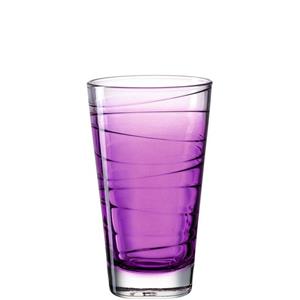 LEONARDO Glas Vario Struttura, Kalk-Natron Glas, 6 Trinkgläser, Spülmaschinenfest, violett