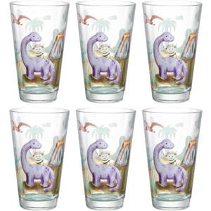 LEONARDO Gläser-Set Dino BAMBINI AVVENTURA, Glas, 300 ml, 6-teilig