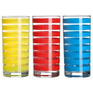 Urban Living Drinkglazen Colorama - 3x - rood/geel/blauw - glas - 280 ml - gekleurd mix -