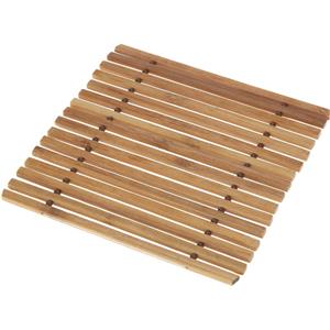 Merkloos 1x Pannen onderzetter bamboe 18 cm -