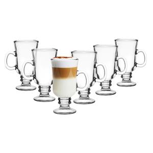 Glasmark Irish Coffee/koffie glazen Paris - transparant glas - 6x stuks - 200 ml -