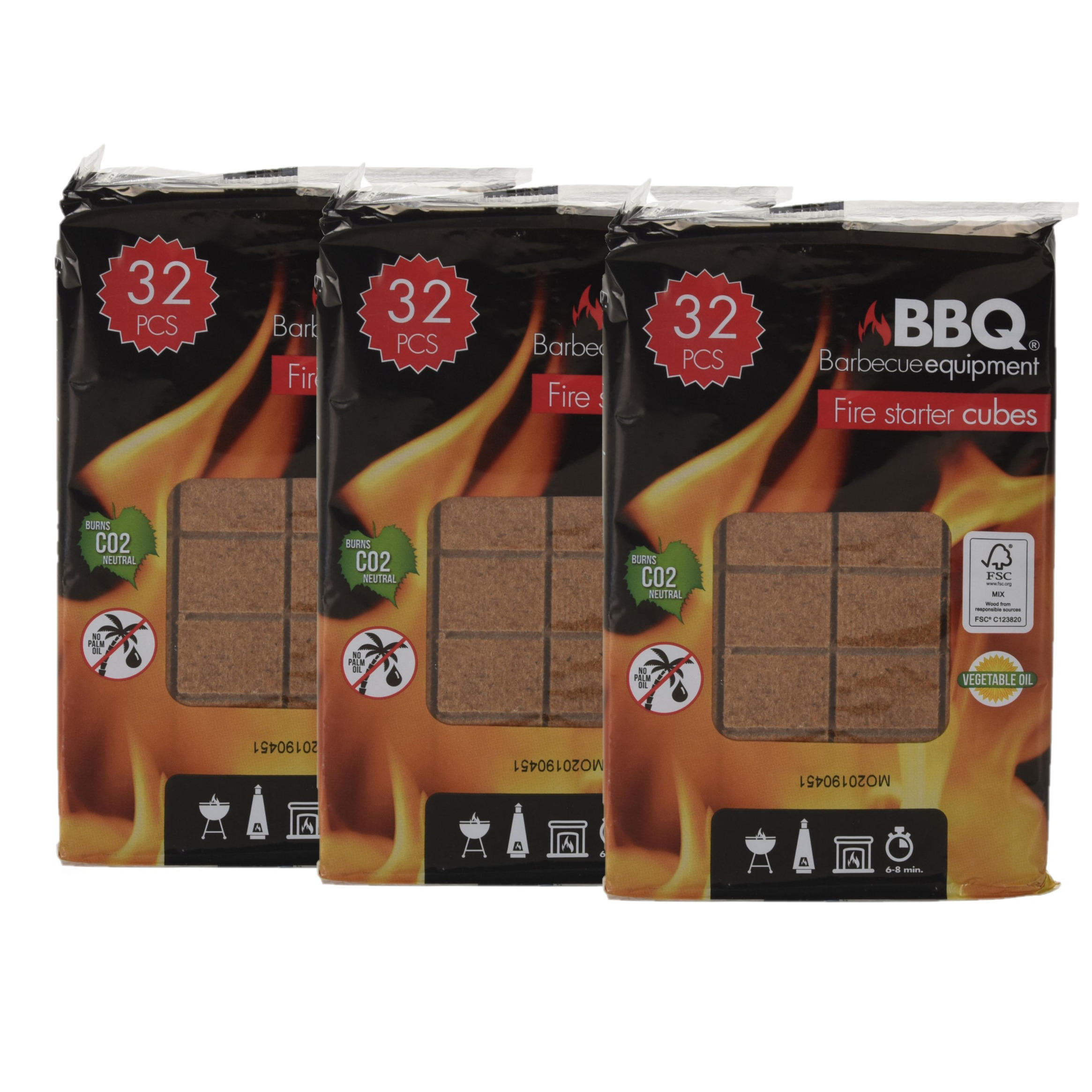 BBQ Collection 96x stuks barbecue aanmaakblokjes -