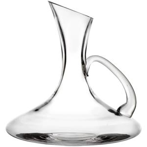 Secret de Gourmet Wijn karaf/decanteer kan 1,25 liter van glas met slanke afgeschuinde hals -