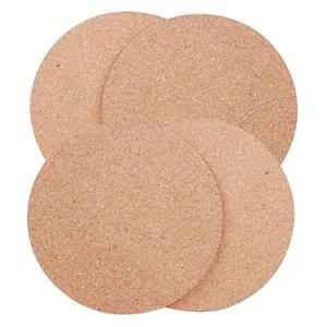 Urban Living Pannen onderzetters rond - set 4x stuks - van kurk - dia 18 cm -