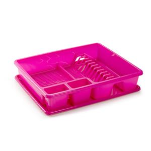 PlasticForte Afwas afdruiprek met lekbak - fuchsia roze - kunststof - x x 9 cm -