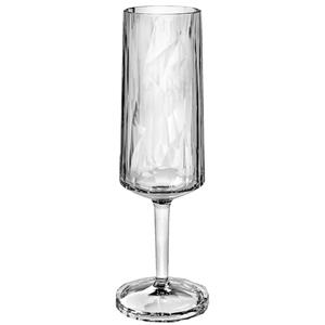 Koziol Champagneglas Flute Club No. 14 Superglas II; 180ml, 6.6x20.2 cm (ØxH); lichtgrijs/transparant; 0.1 l vulstreepje, 10 stuk / verpakking