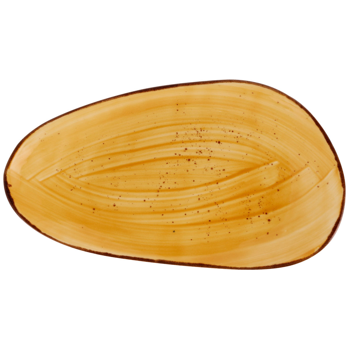 Vega Platte schaal Nebro organisch; 33x19x3.5 cm (LxBxH); geel; 3 stuk / verpakking
