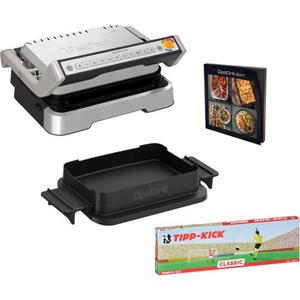 Tefal Kontaktgrill GC774D TK OptiGrill 4in1 Grillen/BBQ/Ofen/kompl. Mahlzeit, 2100 W, inkl. Backschale, Gratis Tipp-Kick-Spiel