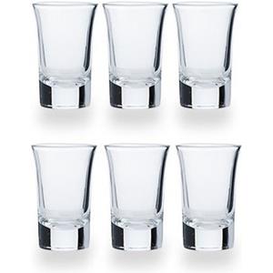 Cosy & Trendy 6x Shotglaasjes/borrelglazen inhoud 35 ml van glas -