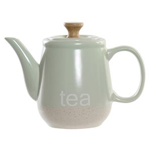 Items Kitchen Theepot Ceylon - keramiek - 1000 ml - groen/beige -