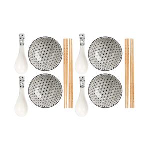 Kinvara Sushi servies set - 12-delig - keramiek - wit - sushi luxe eet set -