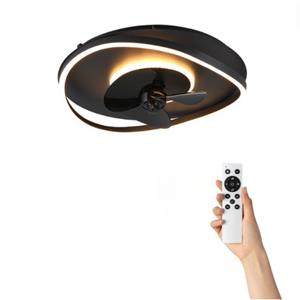 Cool Breeze Plafondventilator Sofia Met Verlichting - Ø50cm - 3 Snelheden - Afstandsbediening - Zwart