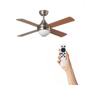 Ventiluxe Plafondventilator Rutger Met Verlichting - Ø110cm - 6 Snelheden- Afstandsbediening - Zilver