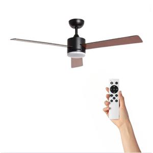 Cool Breeze Plafondventilator Emil Met Verlichting - Ø132cm - 6 Snelheden - Afstandsbediening - Zwart