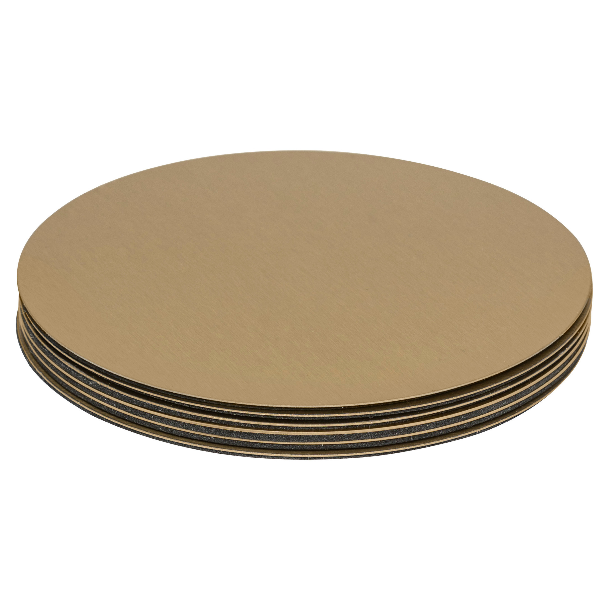 Secret de Gourmet Onderzetters voor glazen - 6x stuks - metallic goud - metaal - 10 x 10 cm -