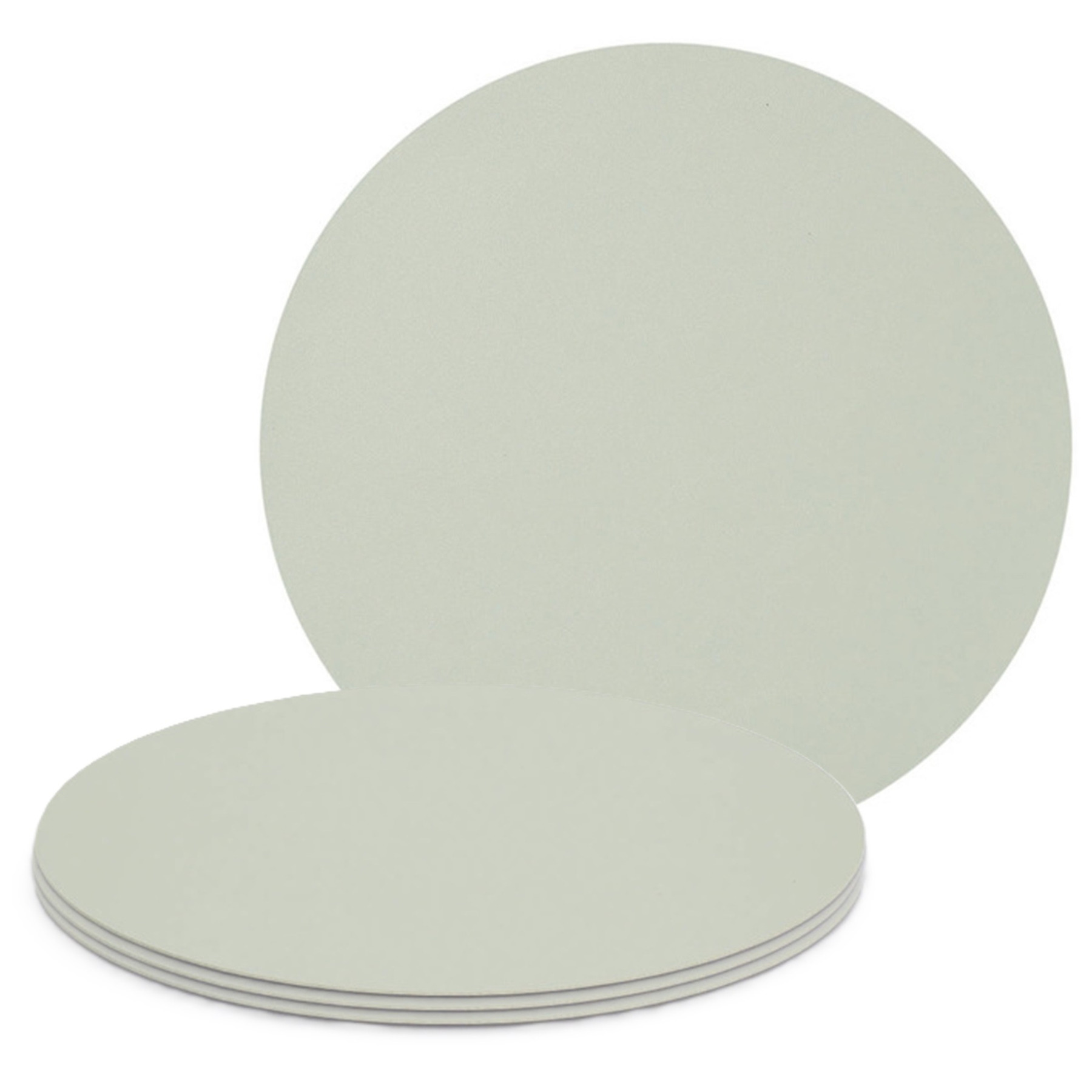 Zeller Placemats - 4x - lederlook - mintgroen - rond - cm - tafel dekken - onderleggers -