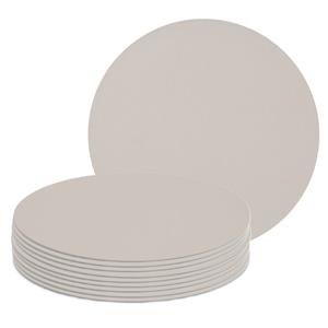 Zeller Placemats - 10x - lederlook - taupe - rond - cm - tafel dekken - onderleggers -