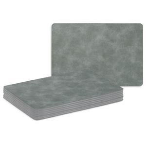 Zeller Placemats - 8x - lederlook - grijs - x 30 cm - tafel dekken - onderleggers -