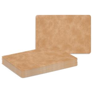 Zeller Placemats - 8x - lederlook - lichtbruin - x 30 cm - tafel dekken - onderleggers -