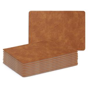 Zeller Placemats - 10x - lederlook - cognac kleur - x 30 cm - tafel dekken - onderleggers -