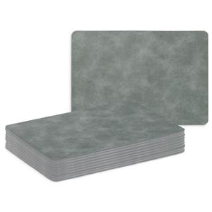 Zeller Placemats - 10x - lederlook - grijs - x 30 cm - tafel dekken - onderleggers -