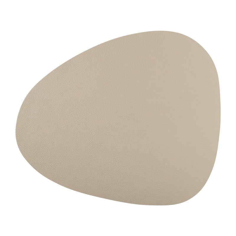 Xenos Placemat leer - ovaal - beige - 43,5x36,5 cm