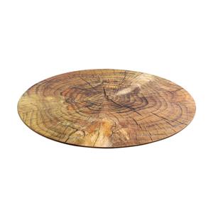 Merkloos Ronde placemat/tafel onderlegger boomstam hout print cm -