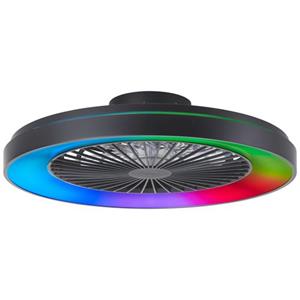 Brilliant Plafondventilator Mazzaro Zwart ⌀58cm Cct Rgb 55w