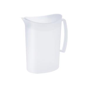 Juypal Hogar Schenkkan/waterkan met deksel - transparant - 2 liter - kunststof - L20 x H23 cm -