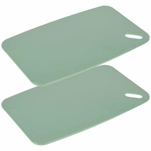 Excellent Houseware Snijplank voor keuken/voedsel - 2x - groen - Kunststof - 35 x 24 cm -