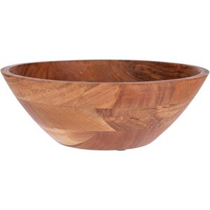 H&S Collection Fruitschaal/fruitmand - acacia hout - D30 x H10 cm -