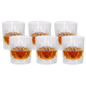 Merkloos Luxe drinkglazen/whiskeyglazen - 6x stuks - transparant - 230 ml - 7,5 x 8,5 cm -