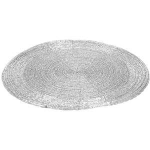 Excellent Houseware 1x stuks placemats/onderleggers zilver rond D35 cm -