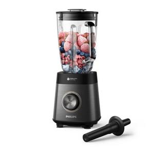 Philips Standmixer HR3040/00 5000 Series, mit ProBlend Plus-Technologie, 1200 W, 2-Liter-Behälter und automatischer Reinigung, Edelstahl/Grau