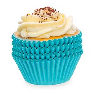 Kinvara Muffin en cupcakes vormpjes - papier - blauw - set 100x stuks - Dia 10 cm -