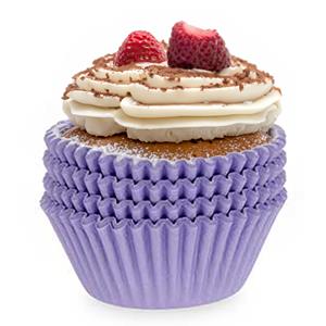 Kinvara Muffin en cupcakes vormpjes - papier - paars - set 100x stuks - Dia 10 cm -