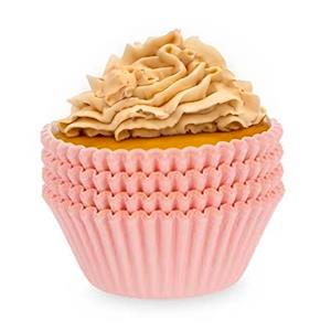 Kinvara Muffin en cupcakes vormpjes - papier - roze - set 100x stuks - Dia 10 cm -