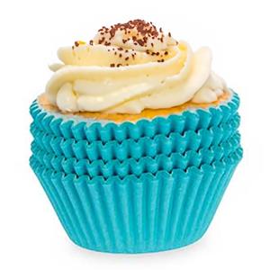 Kinvara Muffin en cupcakes vormpjes - papier - blauw - set 100x stuks - Dia 11 cm -