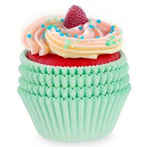 Kinvara Muffin en cupcakes vormpjes - papier - groen - set 100x stuks - Dia 11 cm -