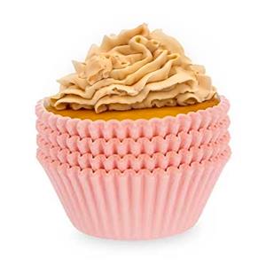 Kinvara Muffin en cupcakes vormpjes - papier - roze - set 100x stuks - Dia 11 cm -